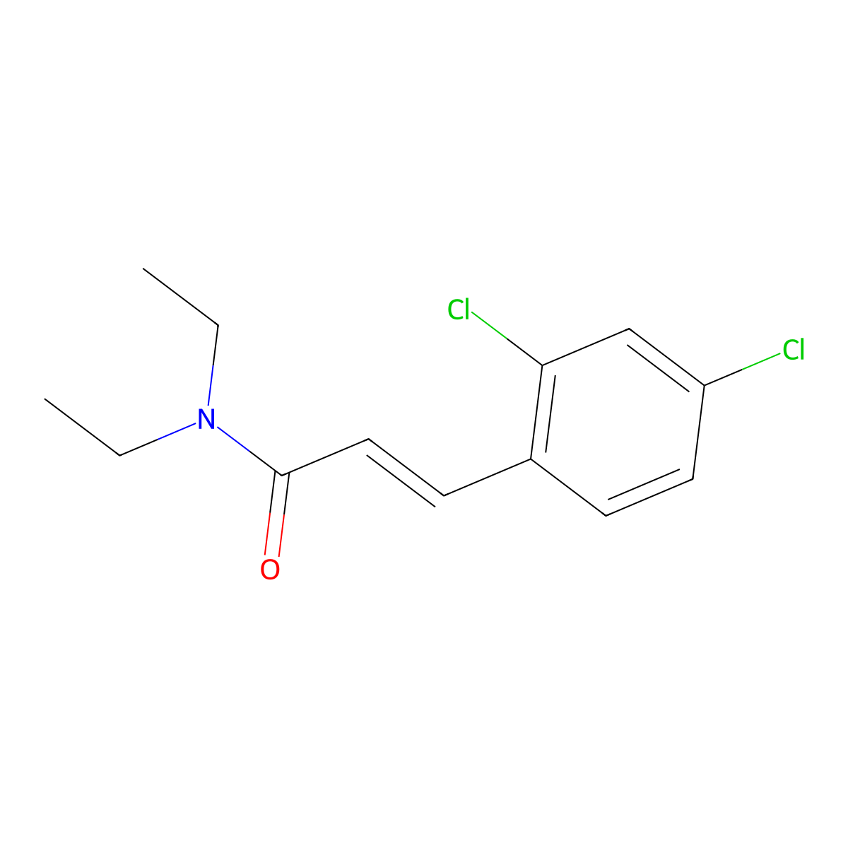3-(2,4-dichlorophenyl)-N,N-diethylprop-2-enamide molecular structure, CAS 42174-49-2