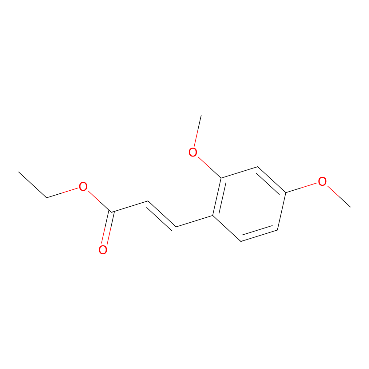 Ethyl 3-(2,4-dimethoxyphenyl)prop-2-enoate molecular structure, CAS 42174-73-2