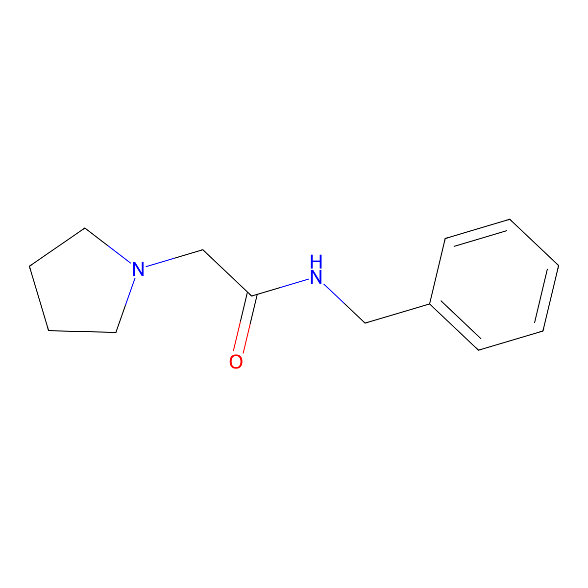 1-Pyrrolidineacetamide, N-(phenylmethyl)- molecular structure, CAS 42175-93-9