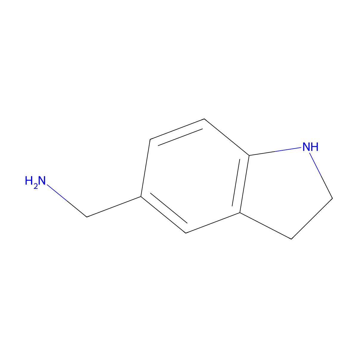 Indolin-5-ylmethanamine molecular structure, CAS 42181-11-3