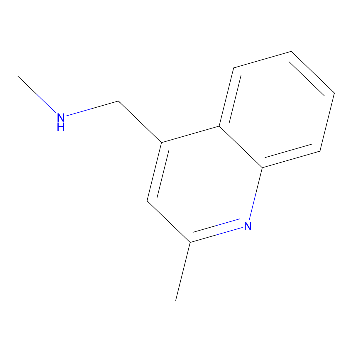 Methyl[(2-methylquinolin-4-yl)methyl]amine molecular structure, CAS 42182-61-6