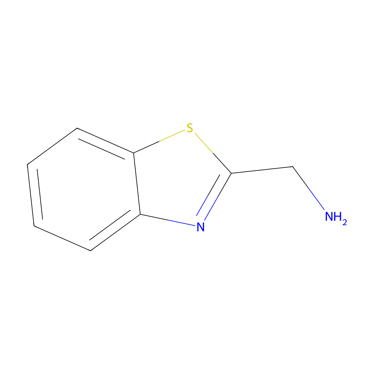 2-Benzothiazolemethanamine molecular structure, CAS 42182-65-0