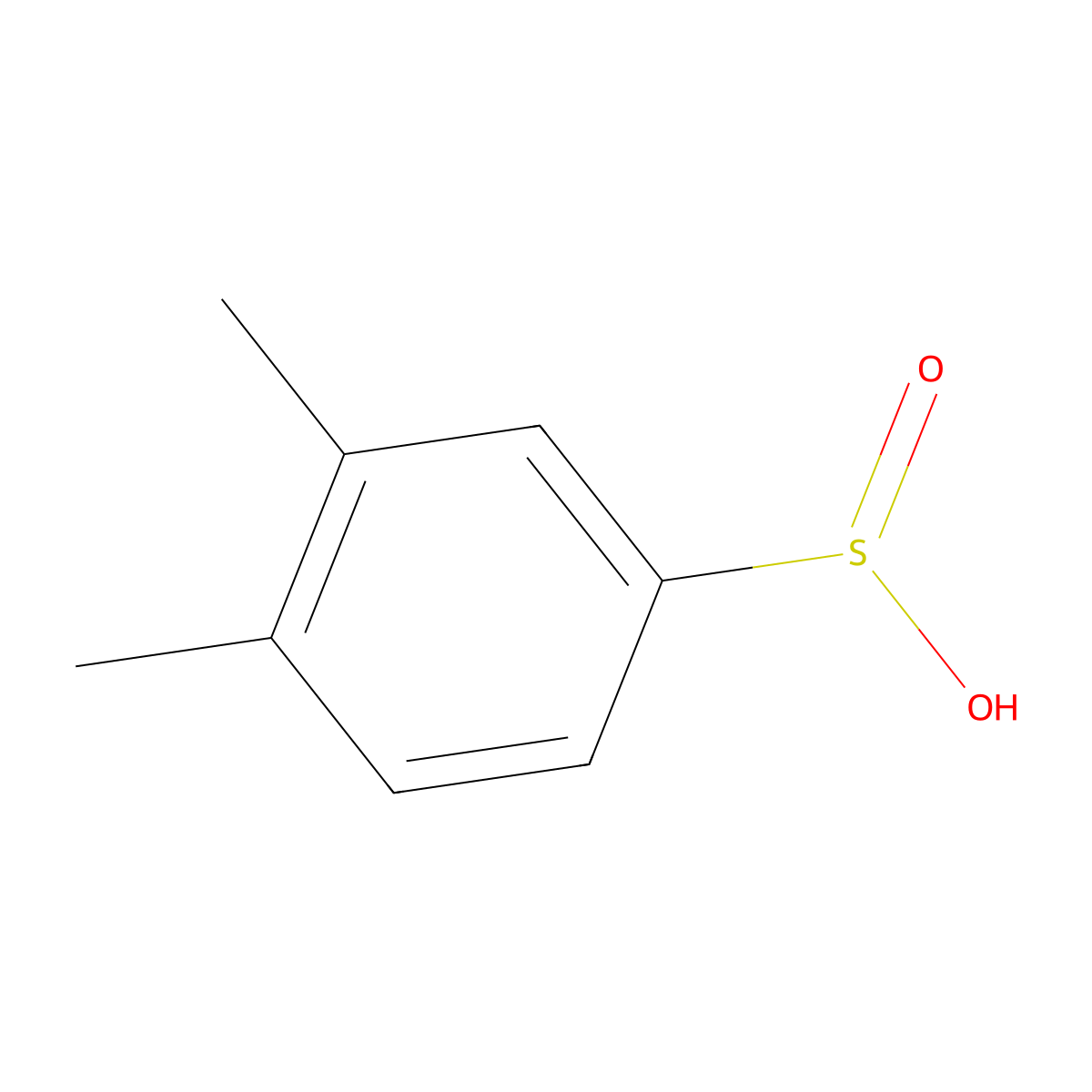 3,4-Dimethylbenzenesulfinic acid molecular structure, CAS 42187-27-9