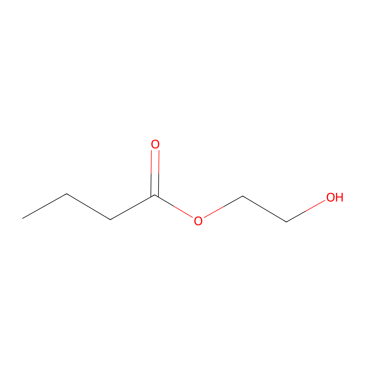 2-Hydroxyethyl butyrate molecular structure, CAS 4219-46-9