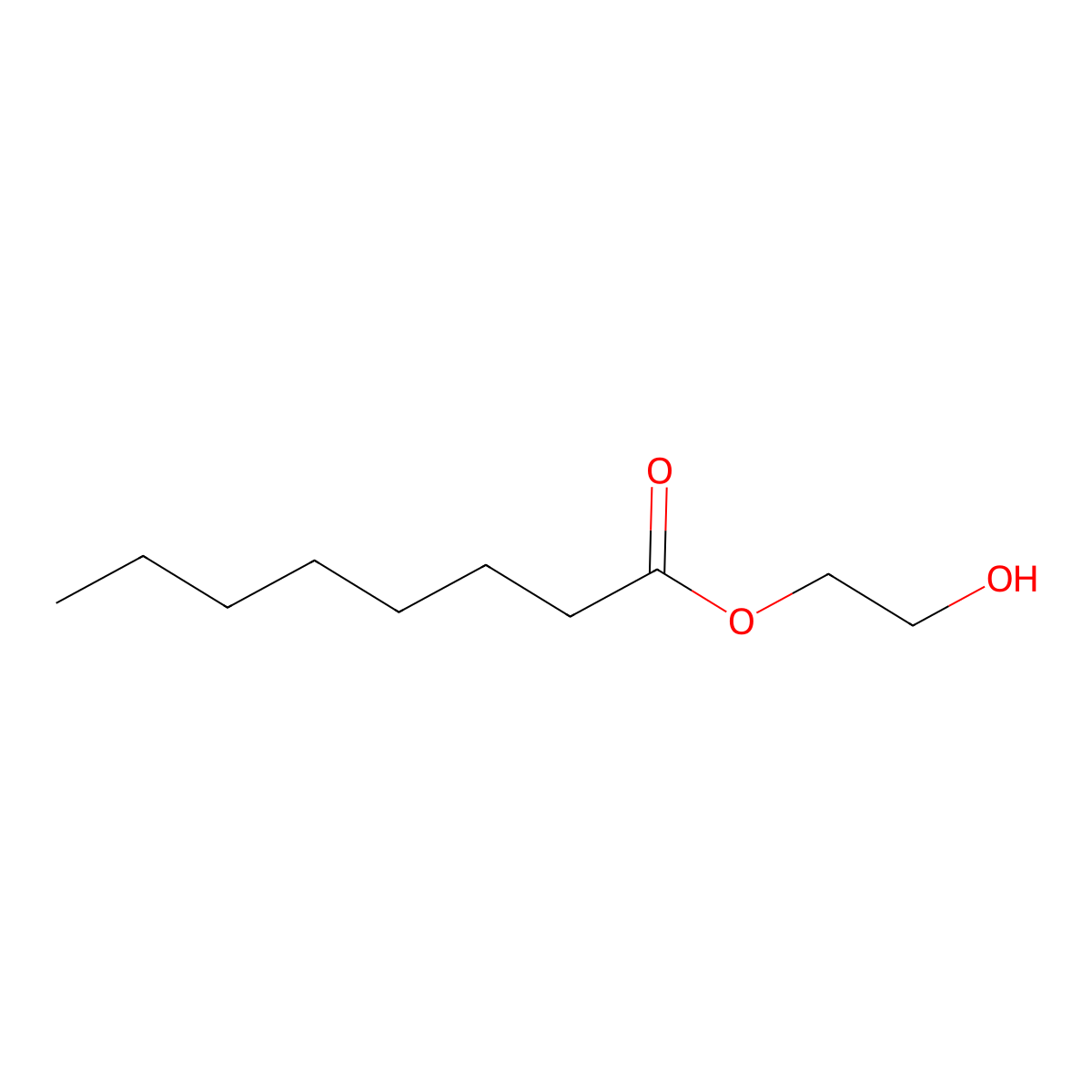 Polyethylene glycol monocaprylate molecular structure, CAS 4219-47-0