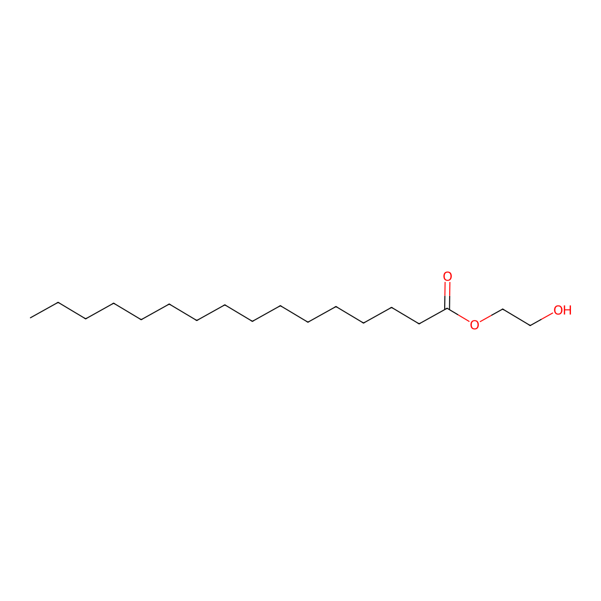 2-Hydroxyethyl hexadecanoate molecular structure, CAS 4219-49-2