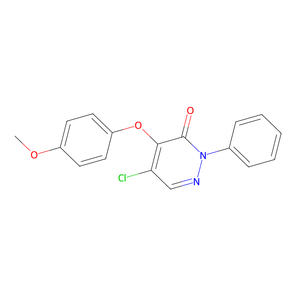 5-chloro-4-(4-methoxyphenoxy)-2-phenyl-3(2H)-pyridazinone molecular structure, CAS 42190-48-7