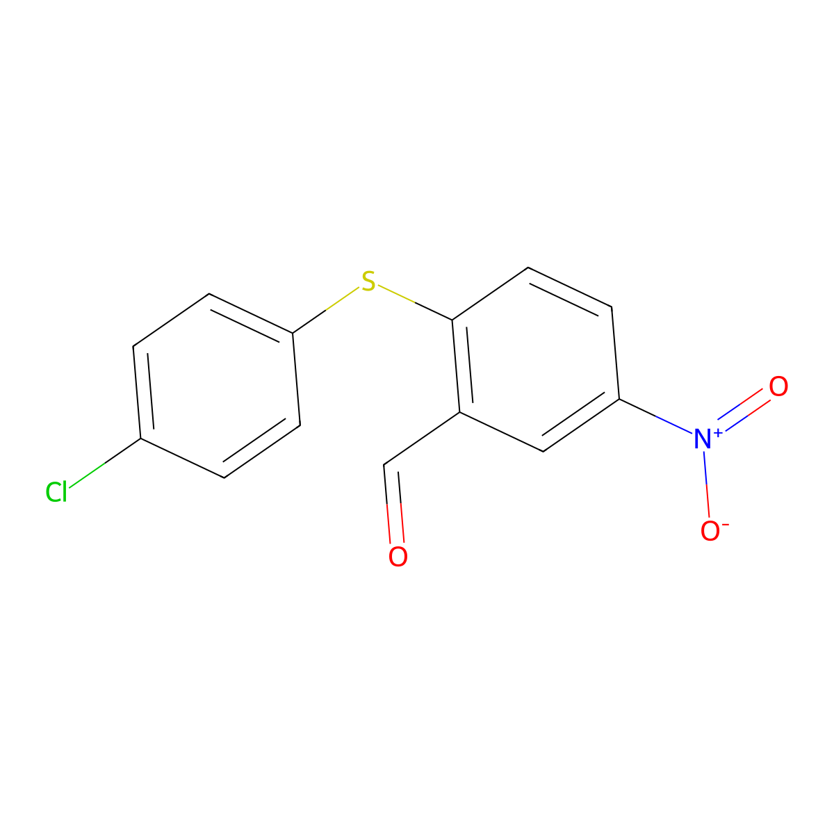2-[(4-Chlorophenyl)sulfanyl]-5-nitrobenzenecarbaldehyde molecular structure, CAS 42191-01-5