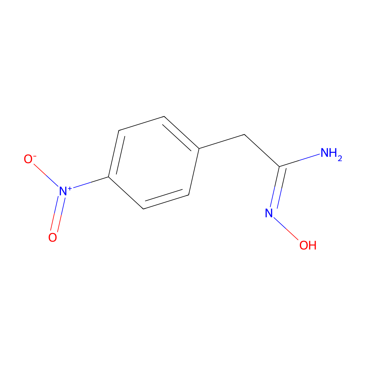 N-hydroxy-2-(4-nitrophenyl)acetamidine molecular structure, CAS 42191-47-9
