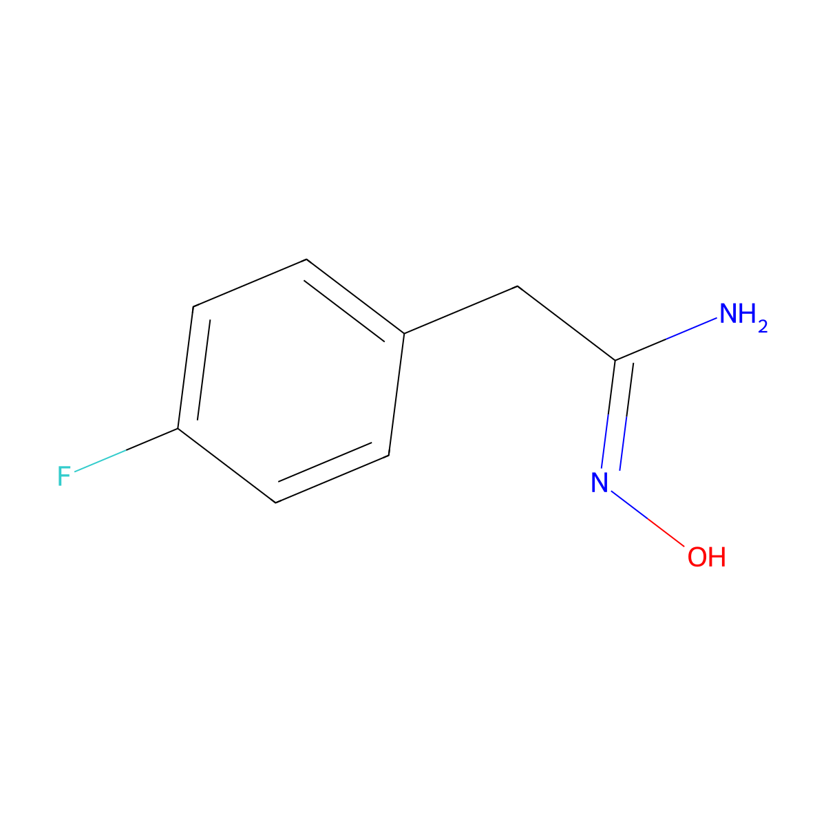2-(4-fluorophenyl)-N'-hydroxyethanimidamide molecular structure, CAS 42191-55-9