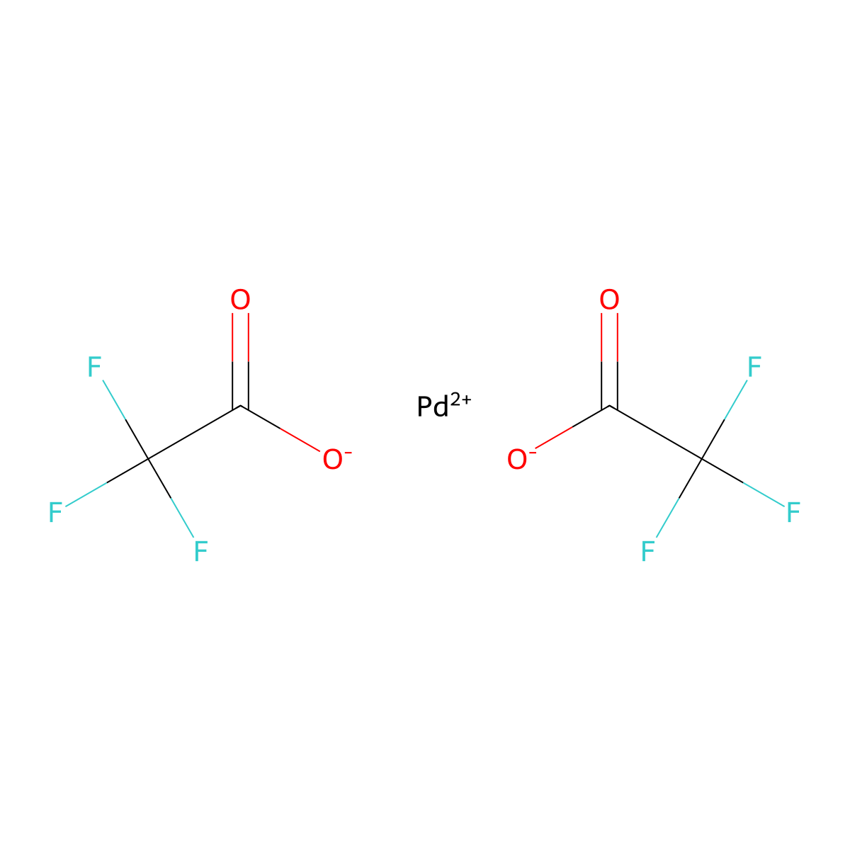 Palladium(II) trifluoroacetate molecular structure, CAS 42196-31-6