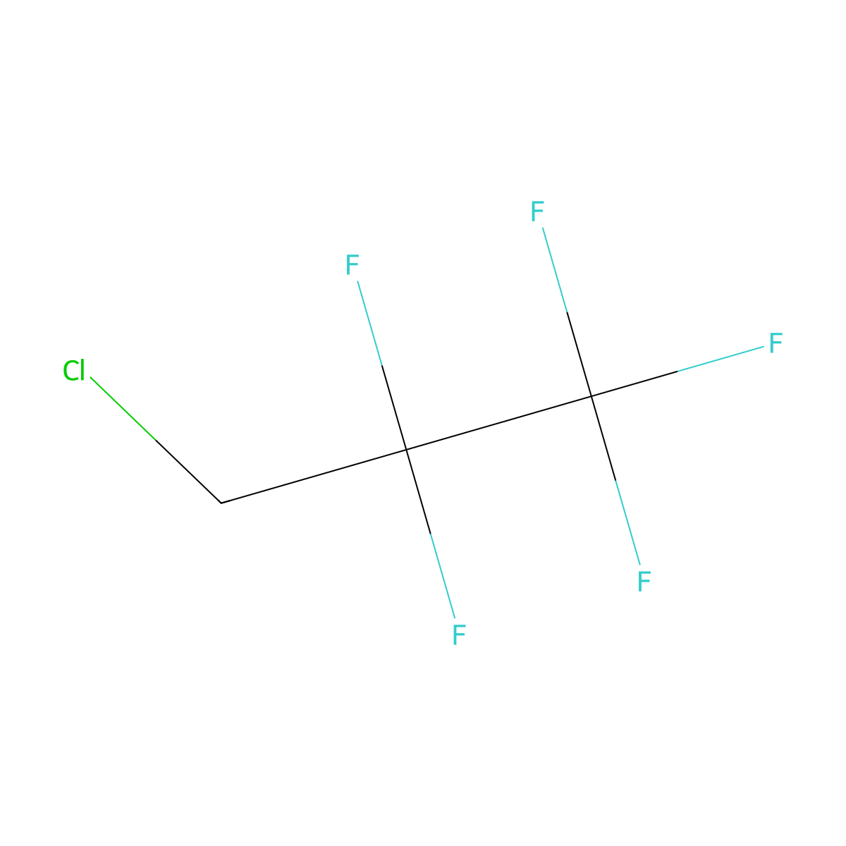 3-Chloro-1,1,1,2,2-Pentafluoropropane molecular structure, CAS 422-02-6
