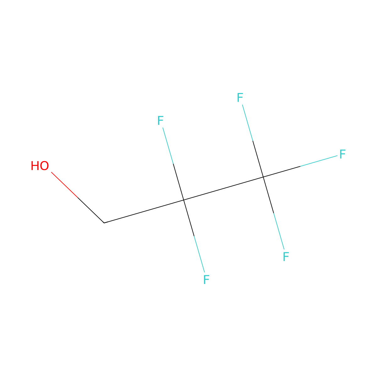2,2,3,3,3-Pentafluoropropanol molecular structure, CAS 422-05-9