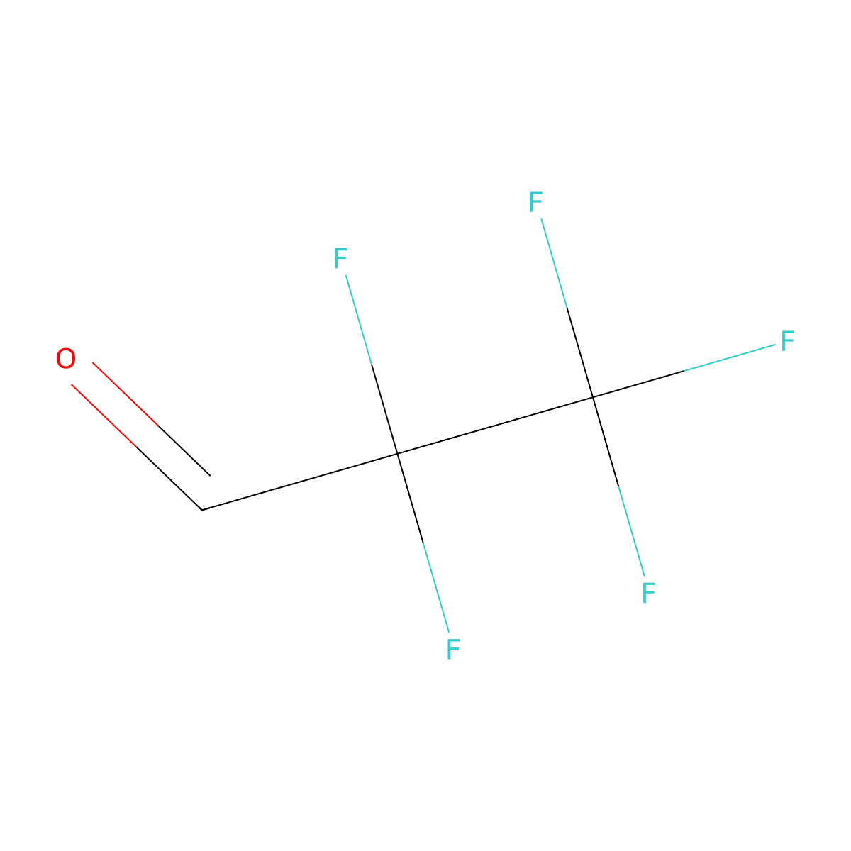 Pentafluoropropionaldehyde molecular structure, CAS 422-06-0