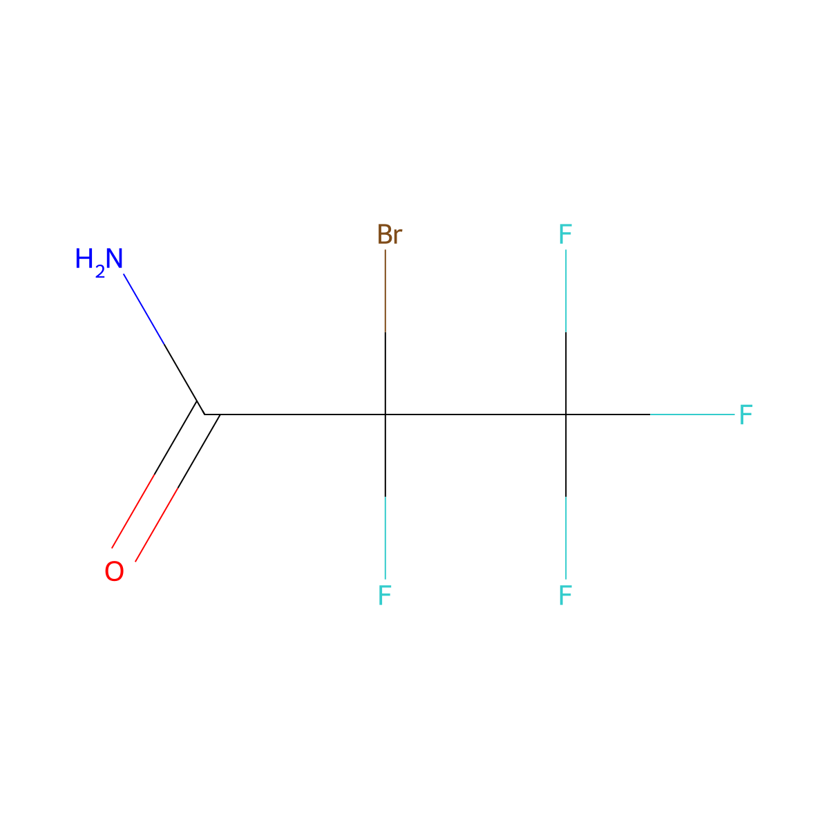 2-Bromo-2,3,3,3-tetrafluoropropanamide molecular structure, CAS 422-22-0