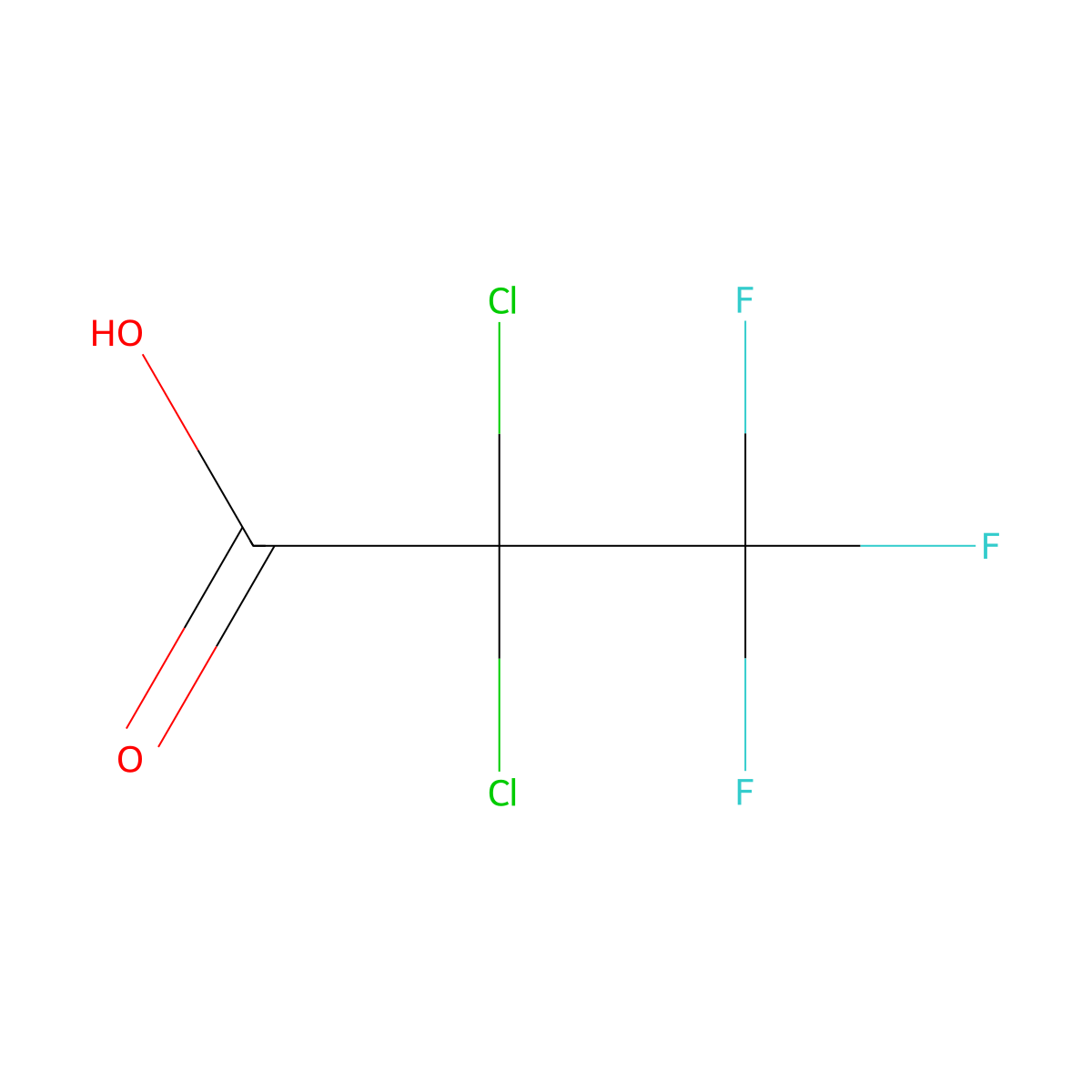 2,2-Dichloro-3,3,3-trifluoropropionic acid molecular structure, CAS 422-39-9