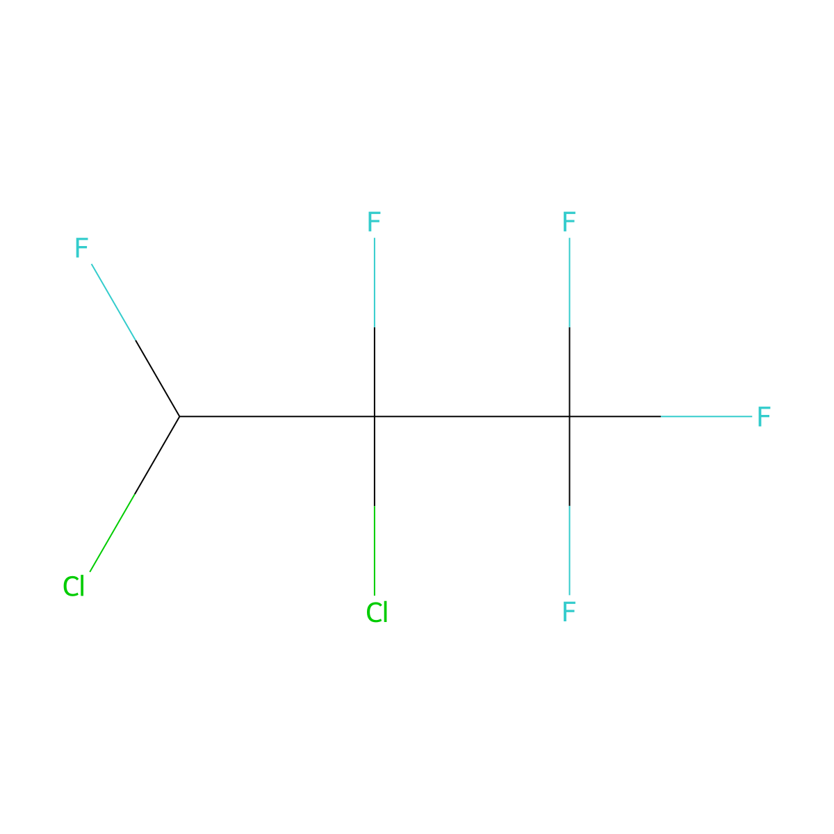 2,3-Dichloro-1,1,1,2,3-pentafluoropropane molecular structure, CAS 422-48-0