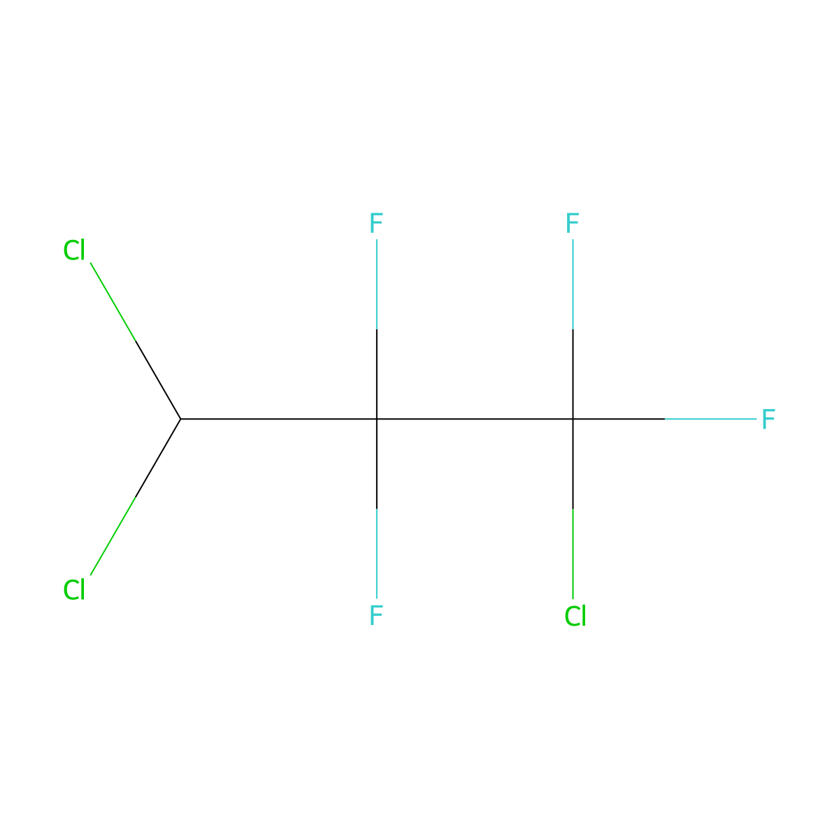 1,3,3-Trichloro-1,1,2,2-tetrafluoropropane molecular structure, CAS 422-54-8
