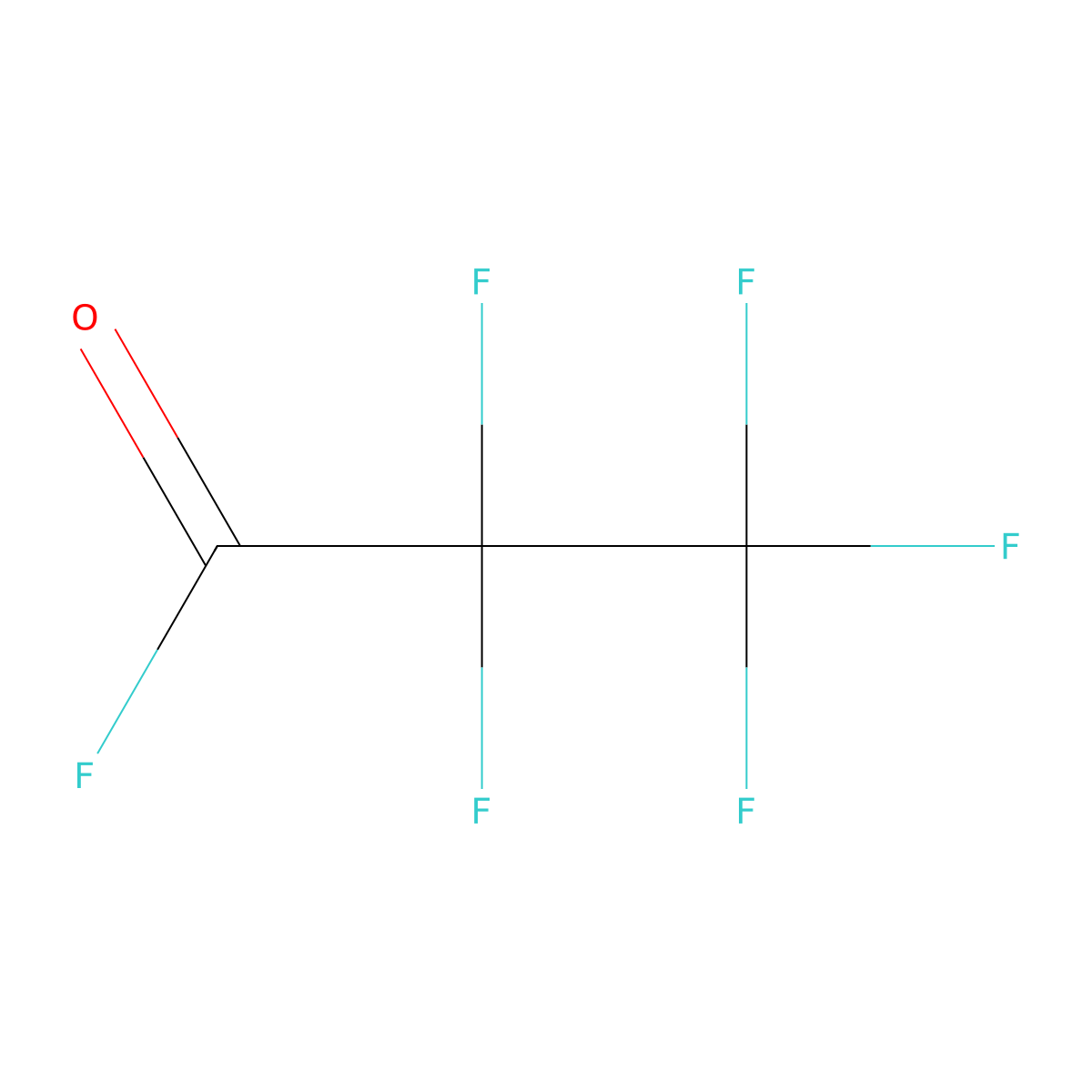 Perfluoropropionyl fluoride molecular structure, CAS 422-61-7