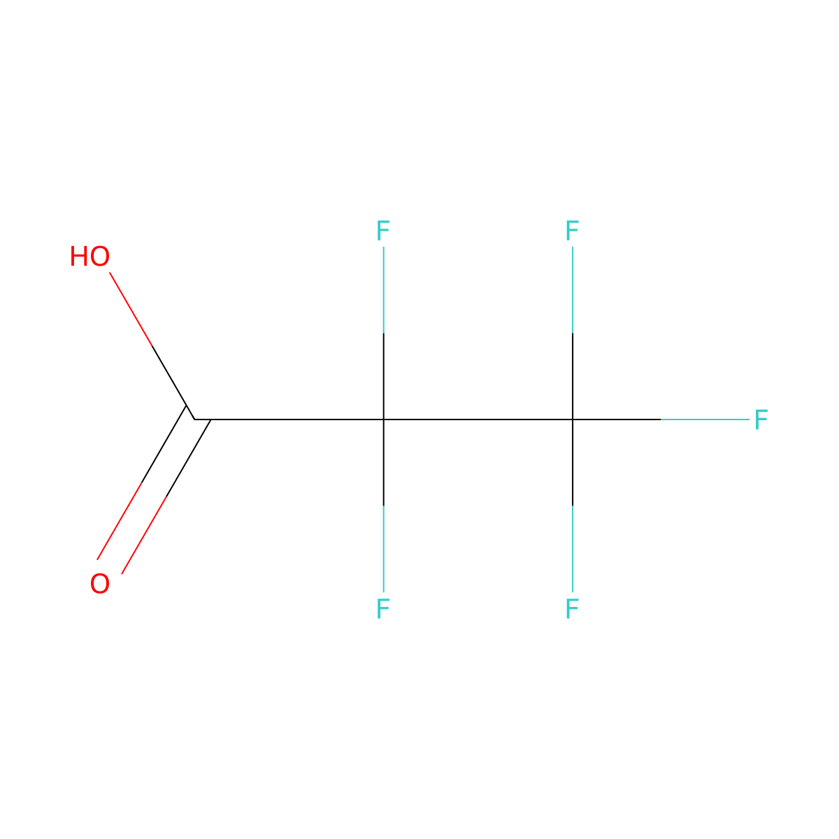Pentafluoropropionic acid molecular structure, CAS 422-64-0