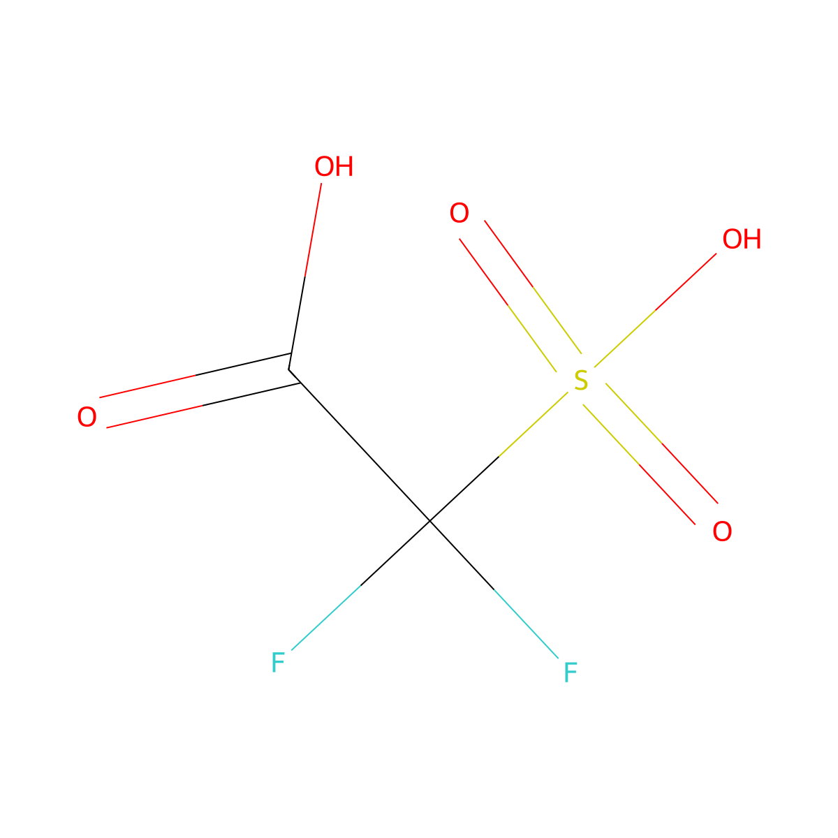 2,2-Difluoro-2-sulfoacetic acid molecular structure, CAS 422-67-3