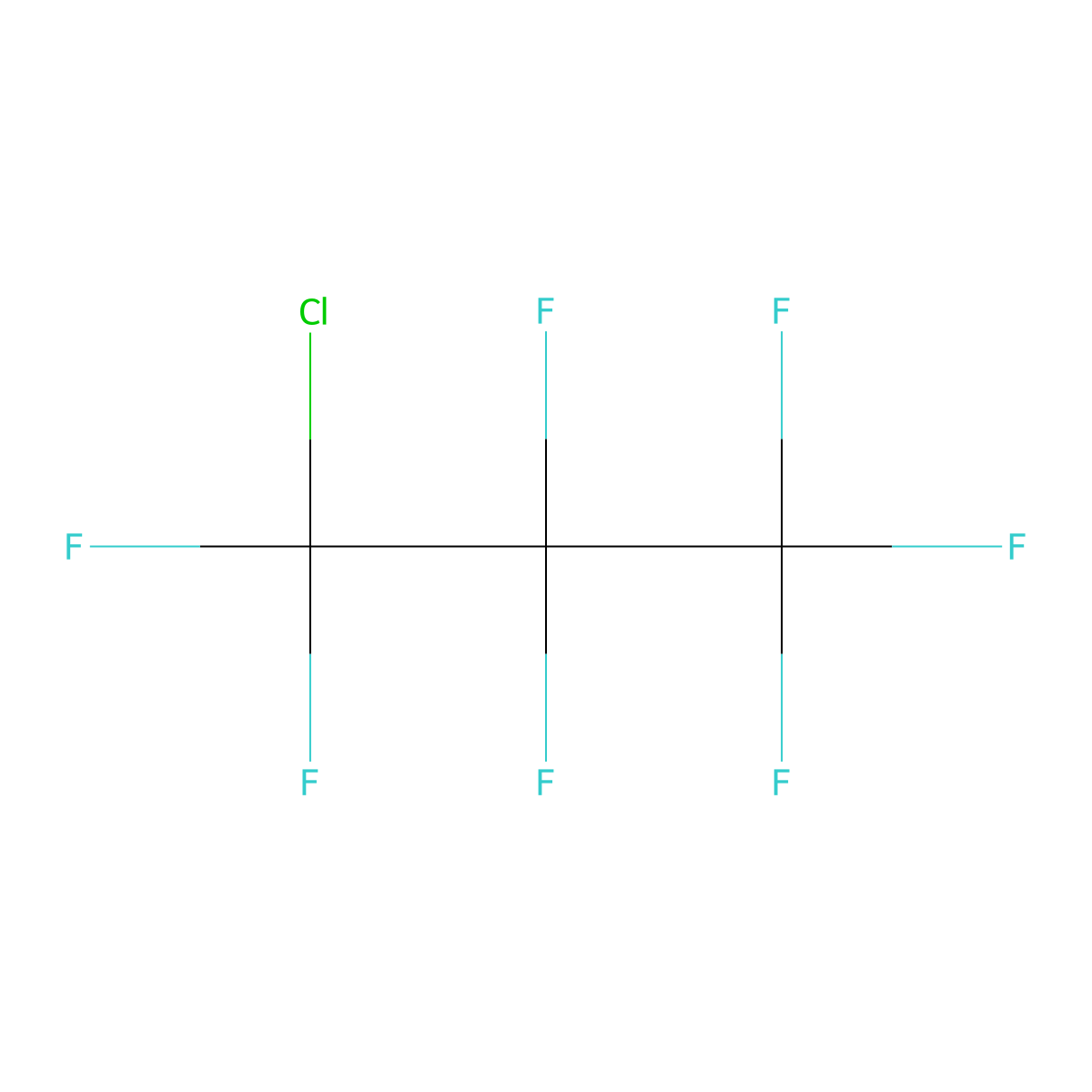 Propane, 1-chloro-1,1,2,2,3,3,3-heptafluoro- molecular structure, CAS 422-86-6