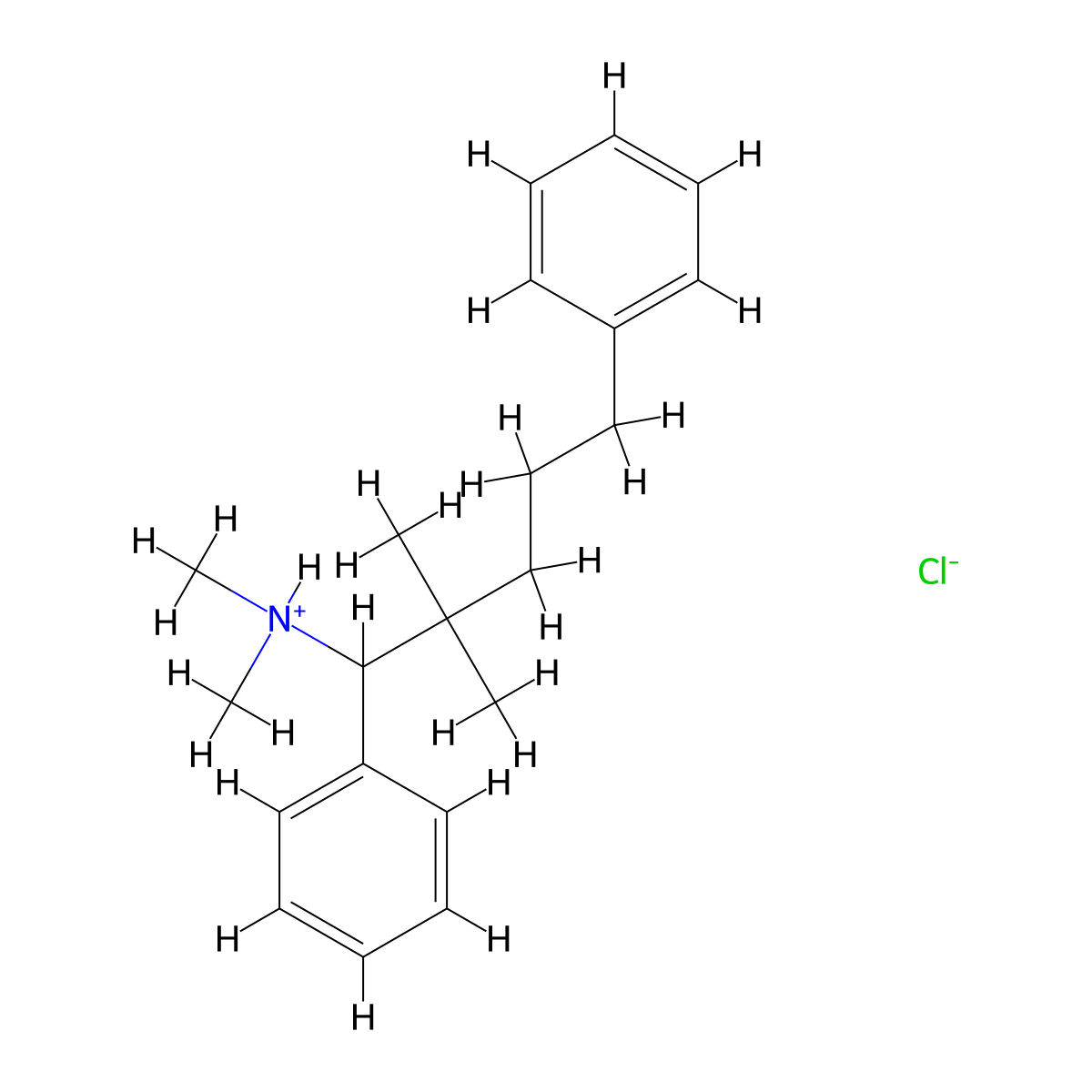 Benzylamine, N,N-dimethyl-alpha-(1,1-dimethyl-4-phenyl)butyl-, hydrochloride molecular structure, CAS 4220-01-3