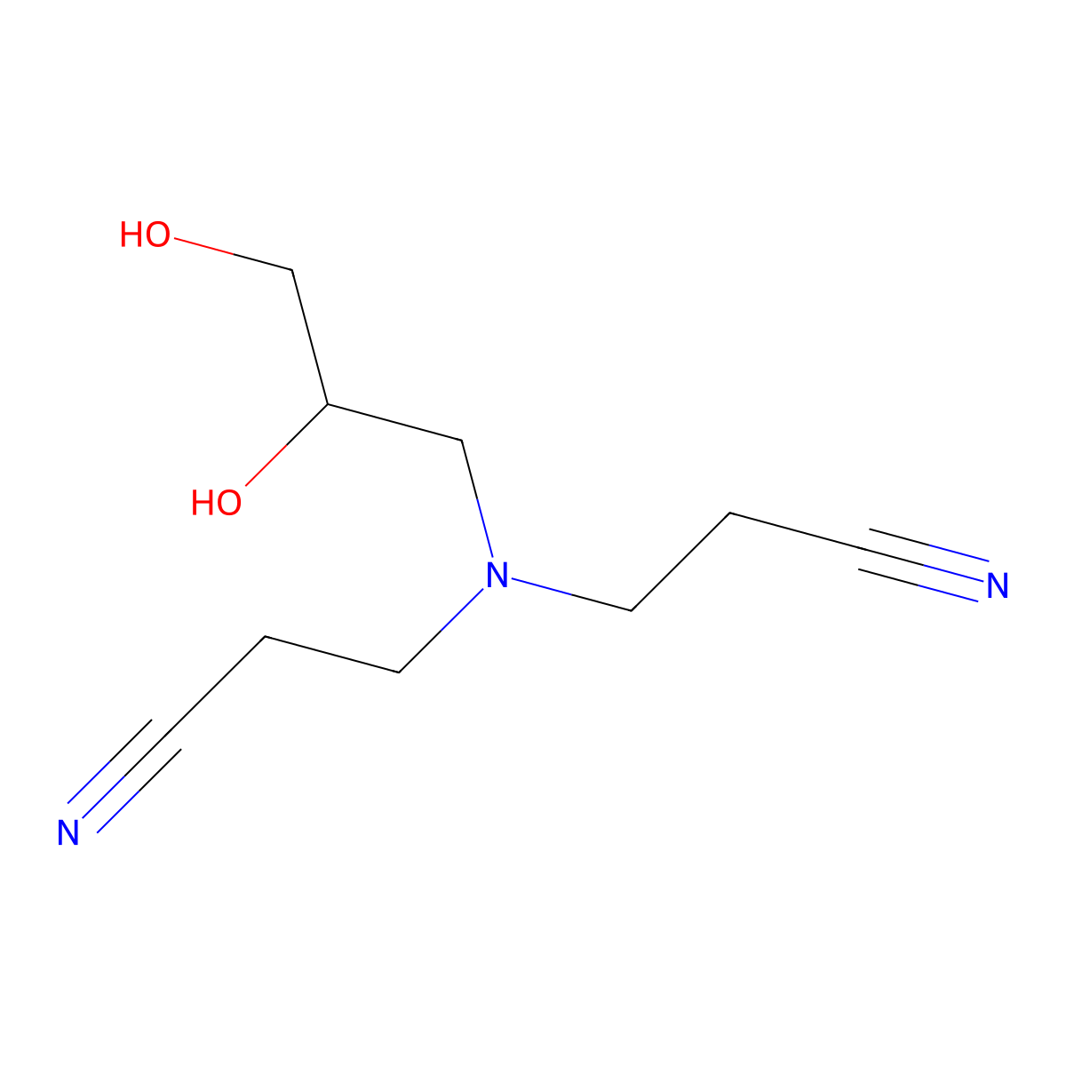 Propanenitrile, 3,3'-[(2,3-dihydroxypropyl)imino]bis- molecular structure, CAS 4220-30-8