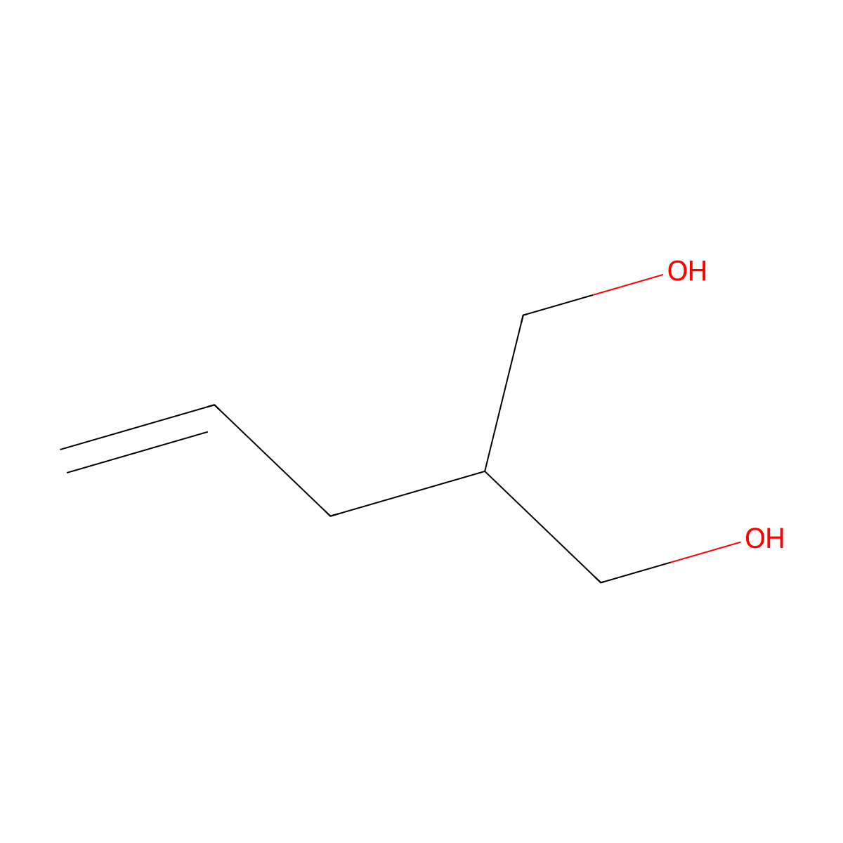 2-Allyl-1,3-propandiol molecular structure, CAS 42201-43-4