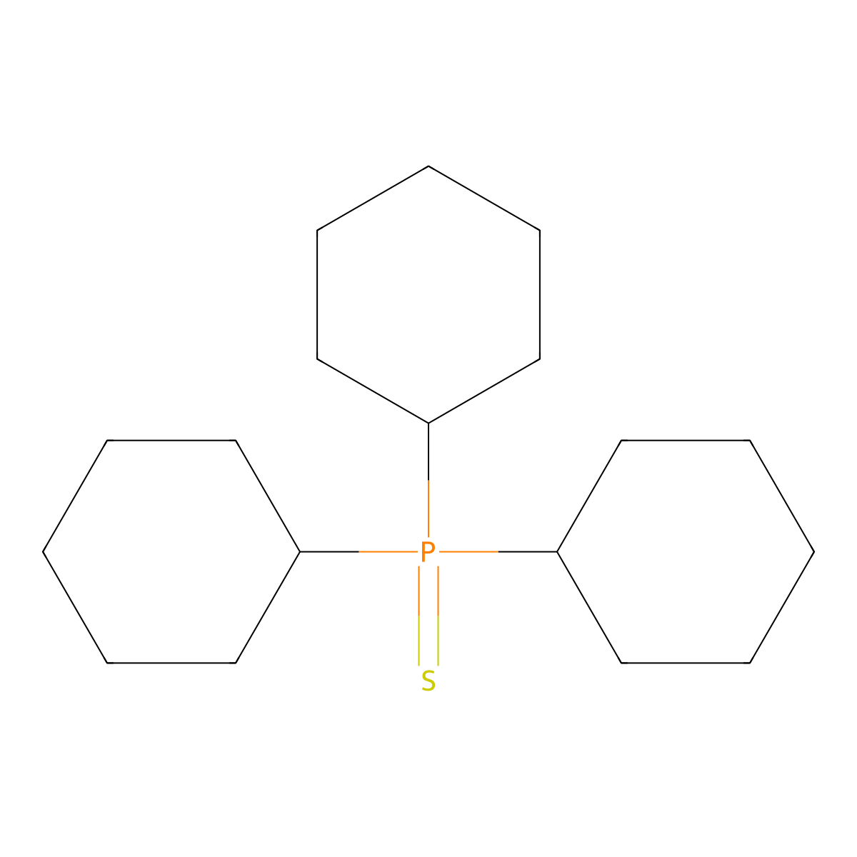 Tricyclohexylphosphine sulfide molecular structure, CAS 42201-98-9