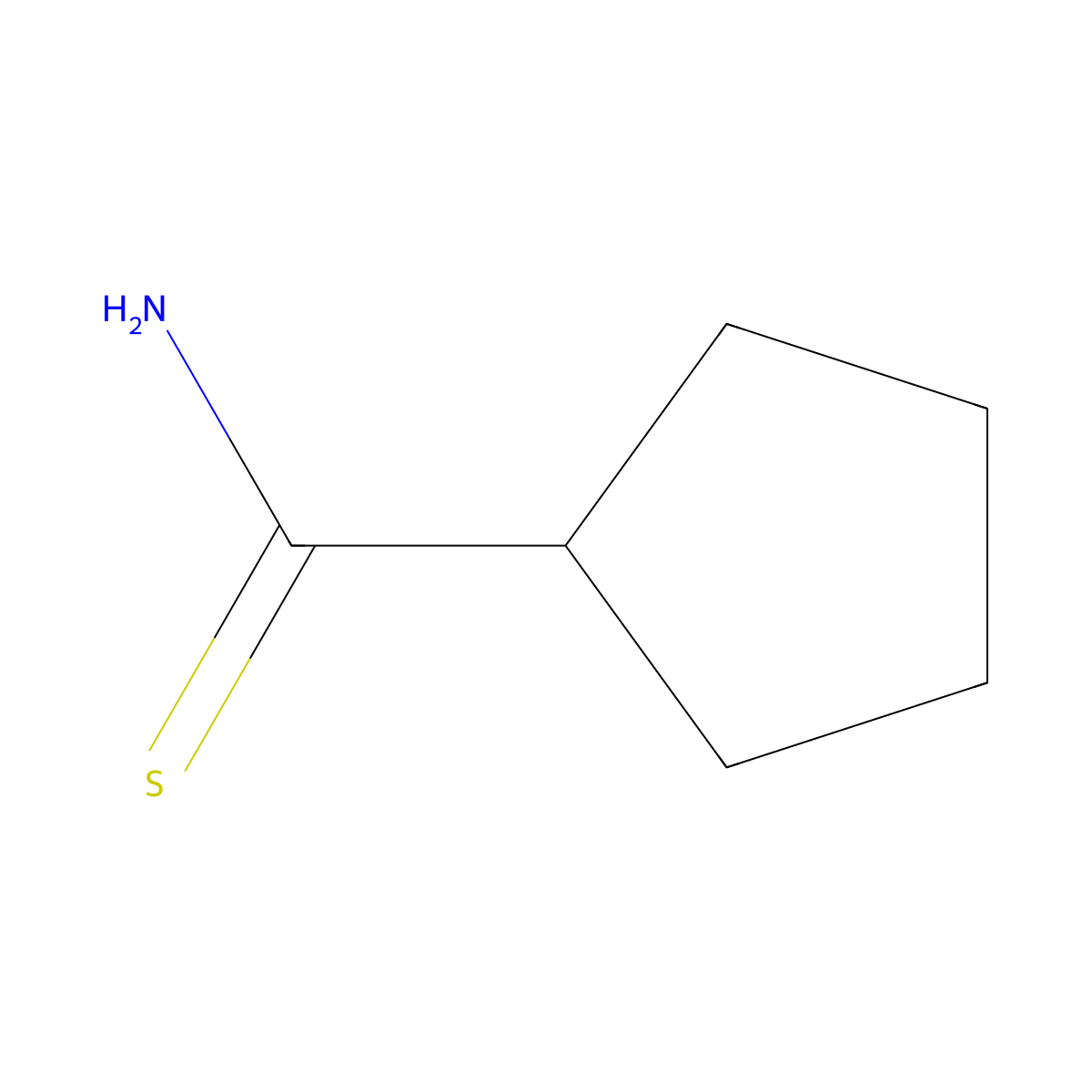 Cyclopentanecarbothioamide molecular structure, CAS 42202-73-3