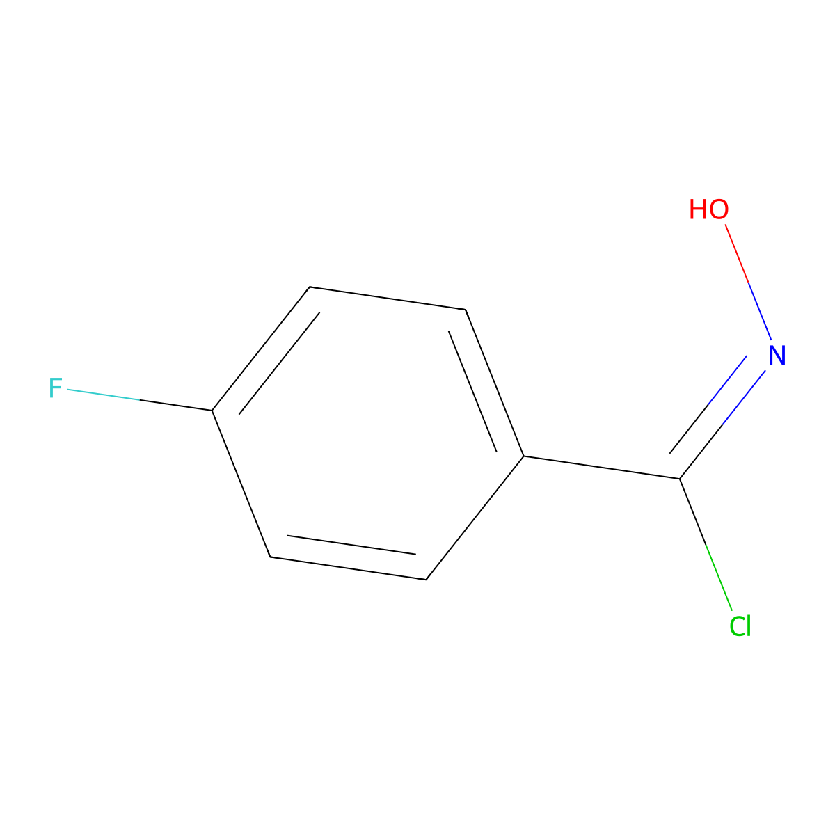 alpha-Chloro-4-fluorobenzaldoxime molecular structure, CAS 42202-95-9