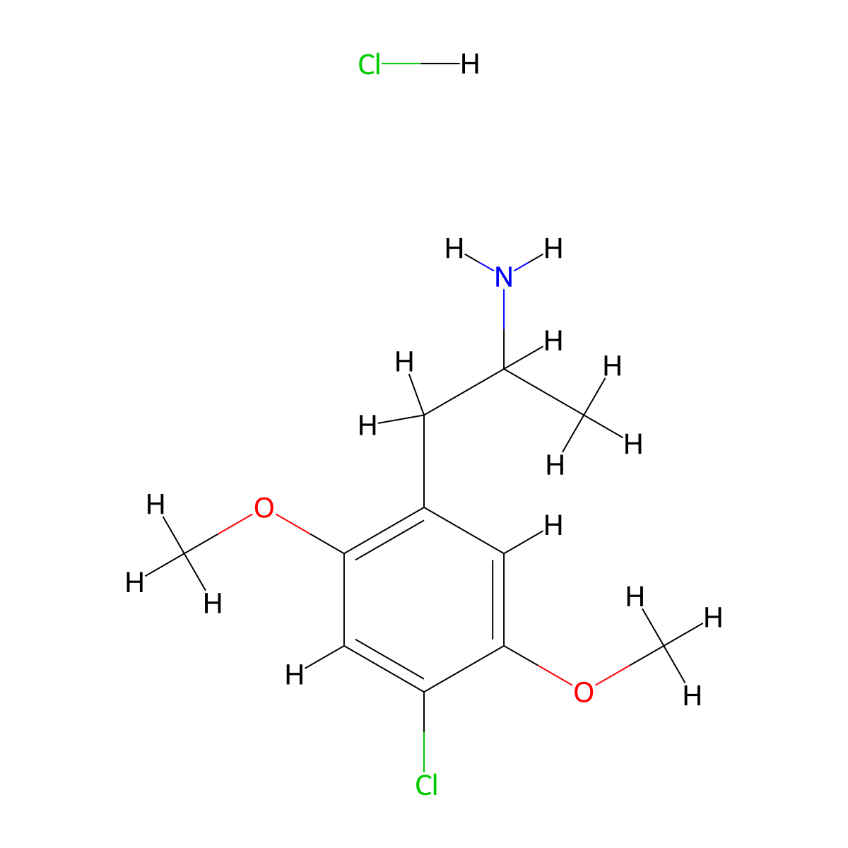 4-Chloro-2,5-dma hydrochloride molecular structure, CAS 42203-77-0