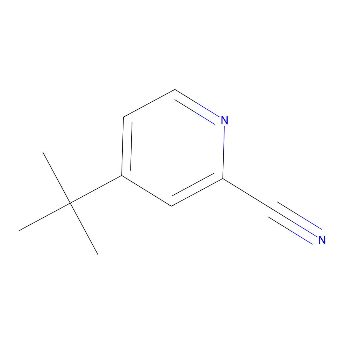 4-tert-Butylpyridine-2-carbonitrile molecular structure, CAS 42205-73-2