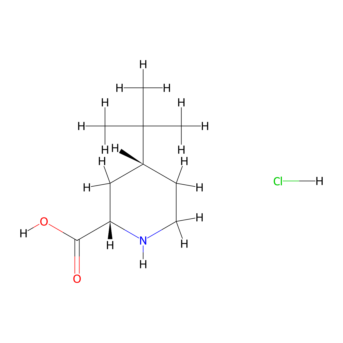 (2S,4R)-4-Tert-butylpiperidine-2-carboxylic acid;hydrochloride molecular structure, CAS 42205-81-2