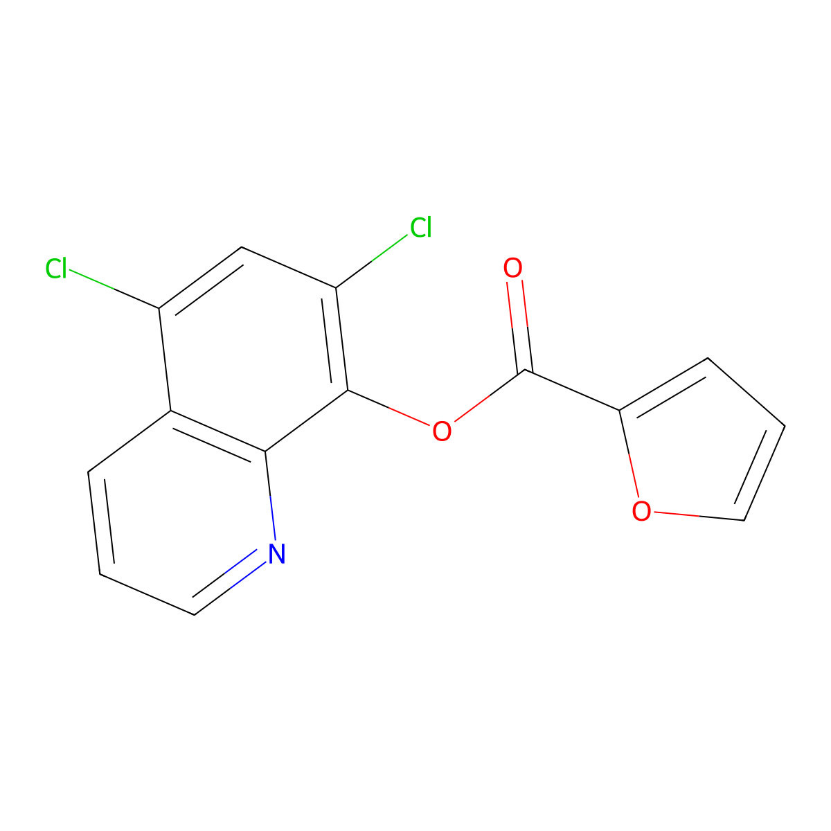 5,7-Dichloroquinolin-8-yl furan-2-carboxylate molecular structure, CAS 42206-78-0