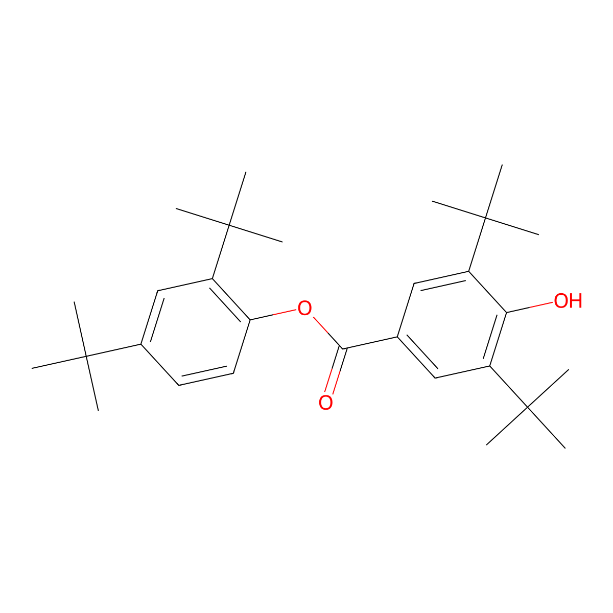 2,4-Di-tert-butylphenyl 3',5'-di-tert-butyl-4'-hydroxybenzoate molecular structure, CAS 4221-80-1