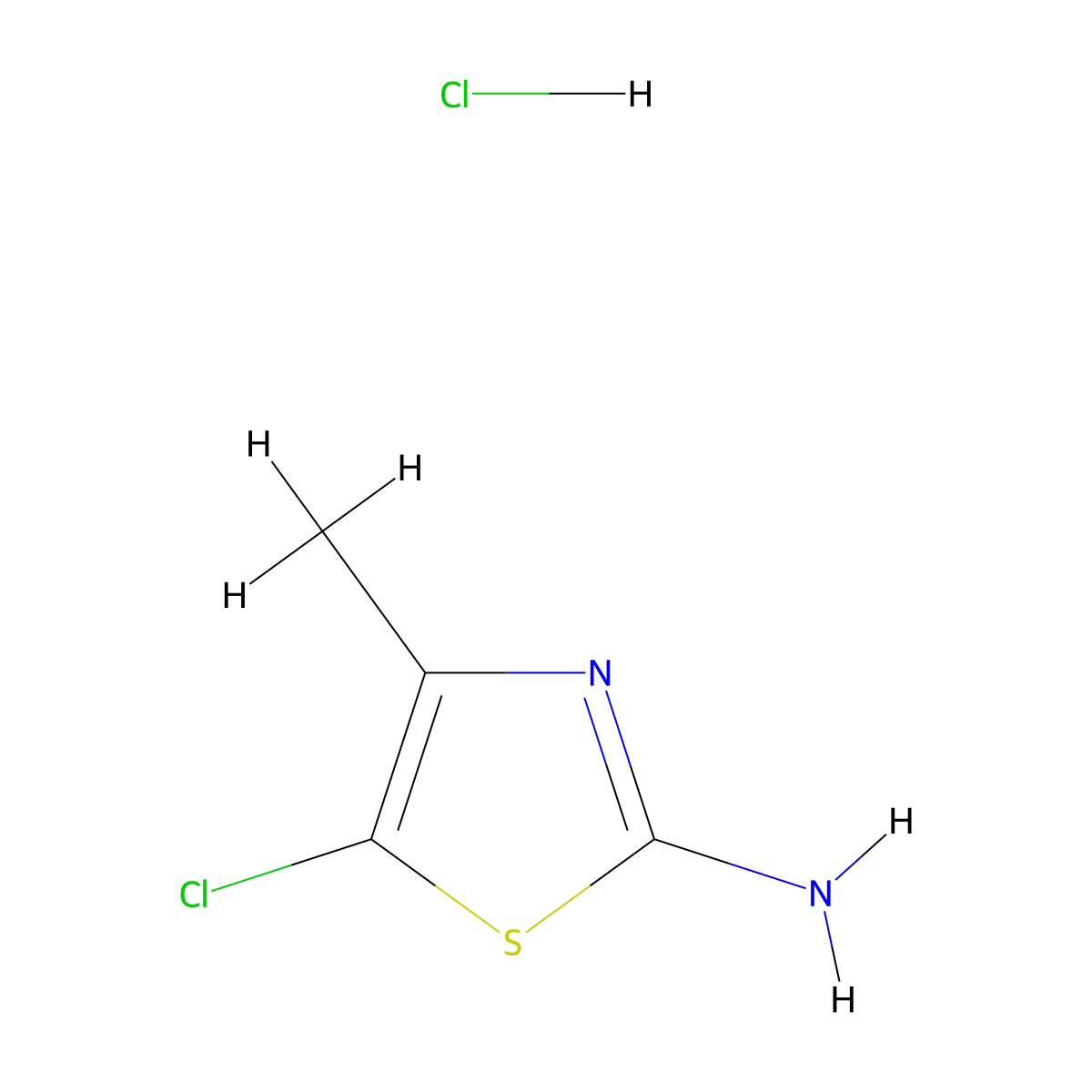 2-Amino-5-chloro-4-methyl-1,3-thiazole hydrochloride molecular structure, CAS 42212-83-9