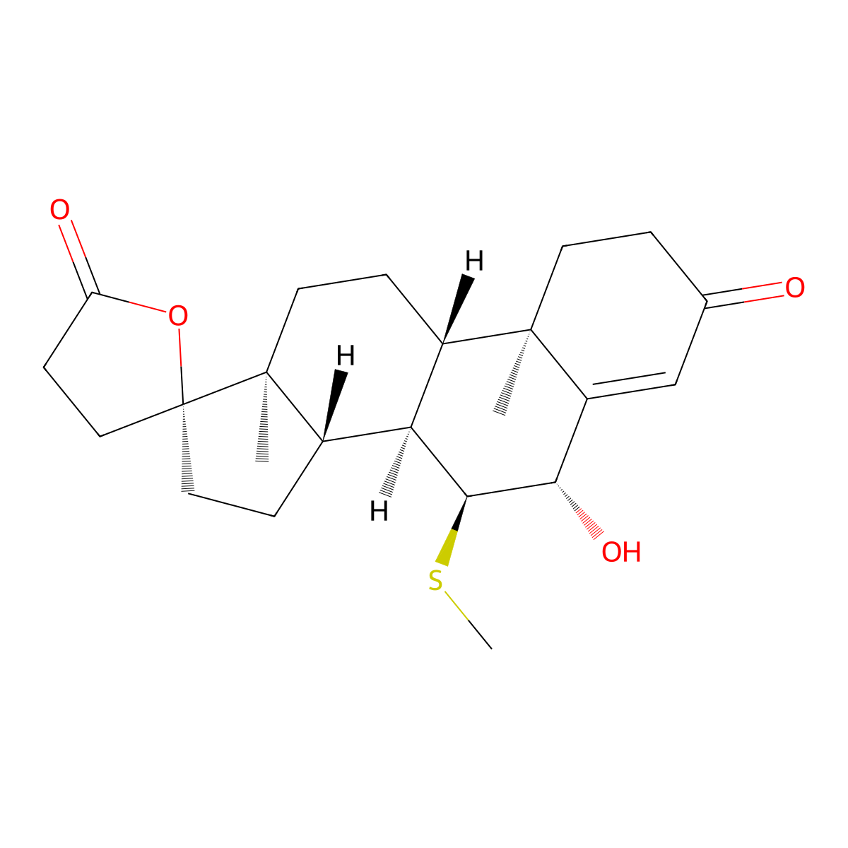 6-Hydroxy-7-thiomethylspirolactone molecular structure, CAS 42219-60-3