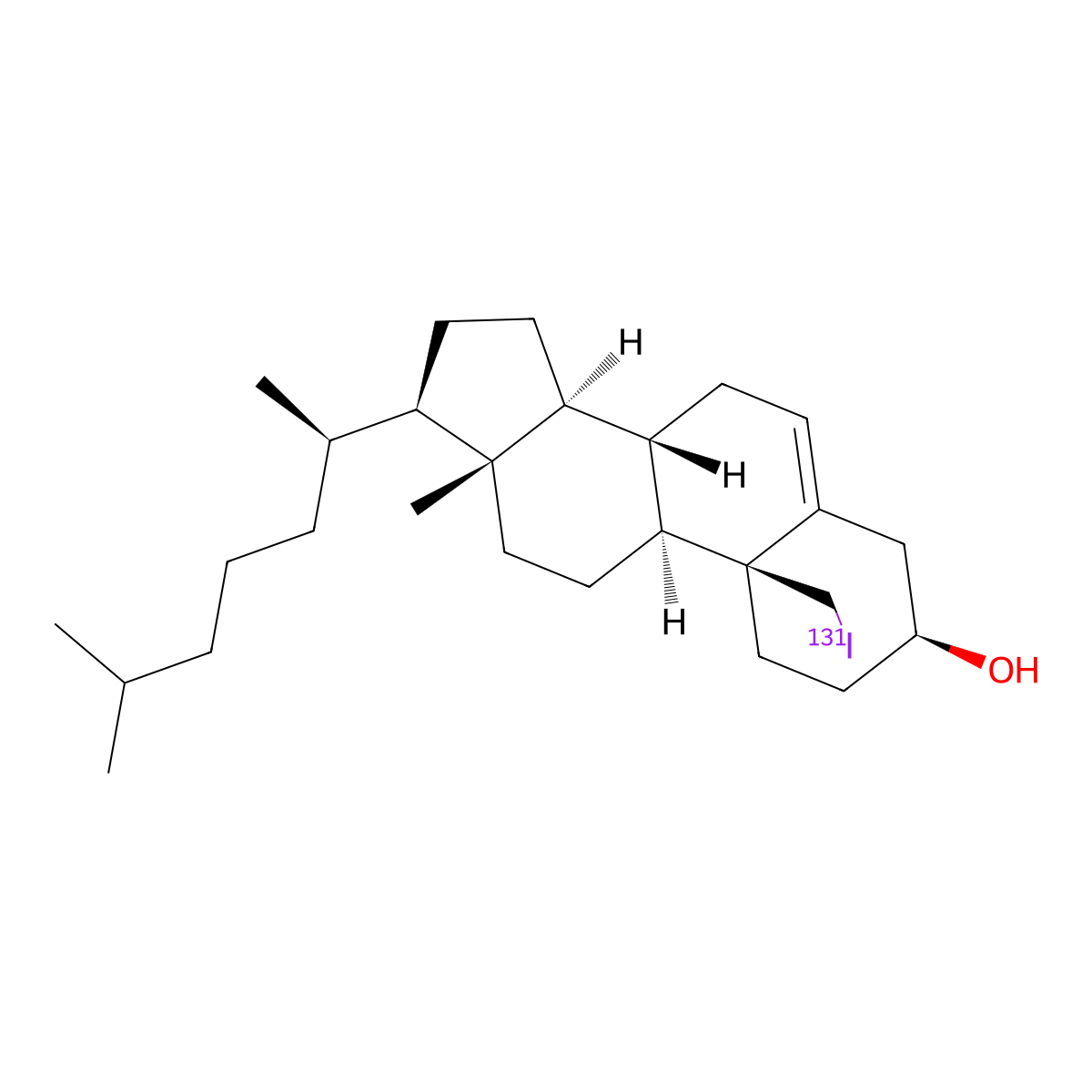 Iodocholesterol (131I) molecular structure, CAS 42220-21-3