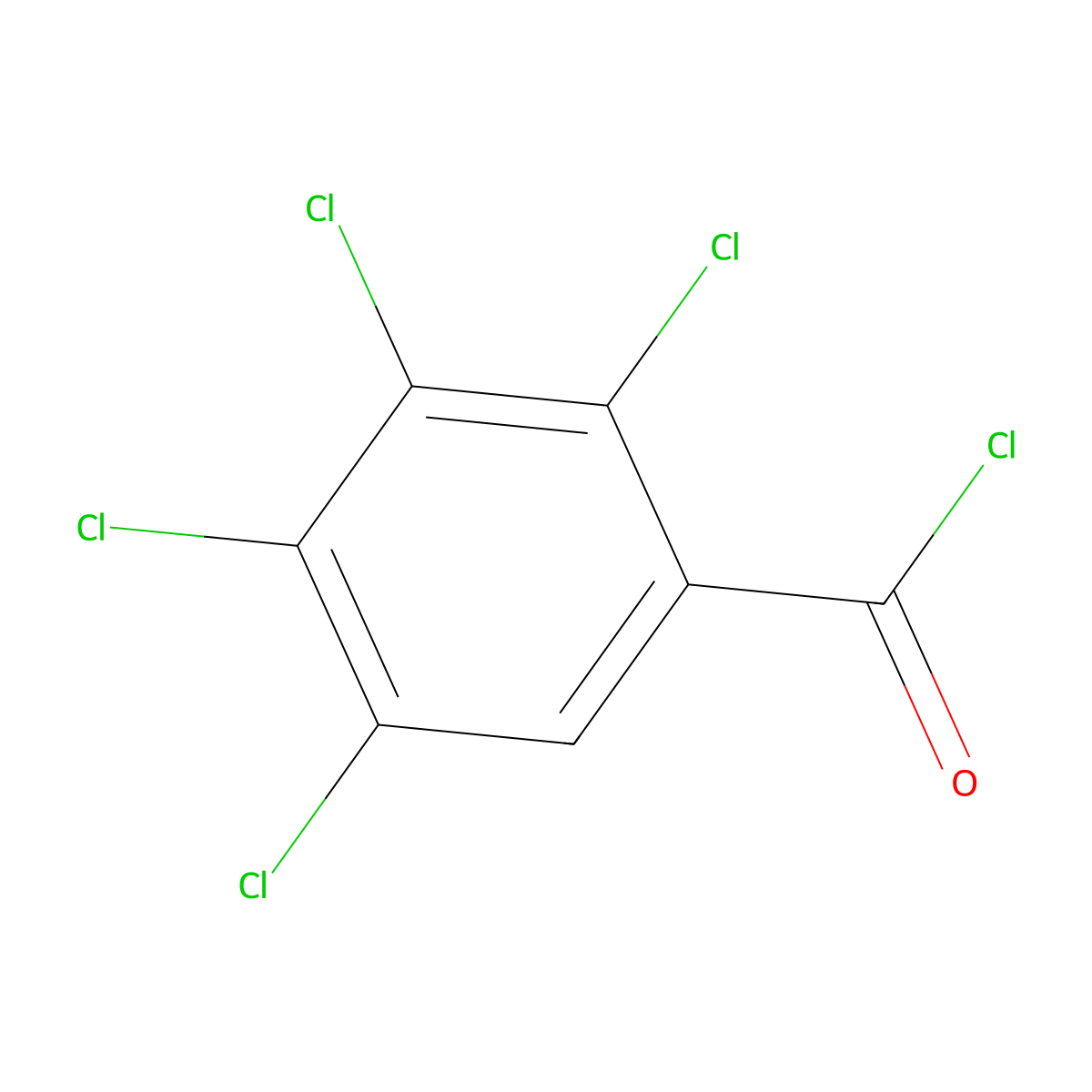 2,3,4,5-Tetrachlorobenzoyl chloride molecular structure, CAS 42221-52-3