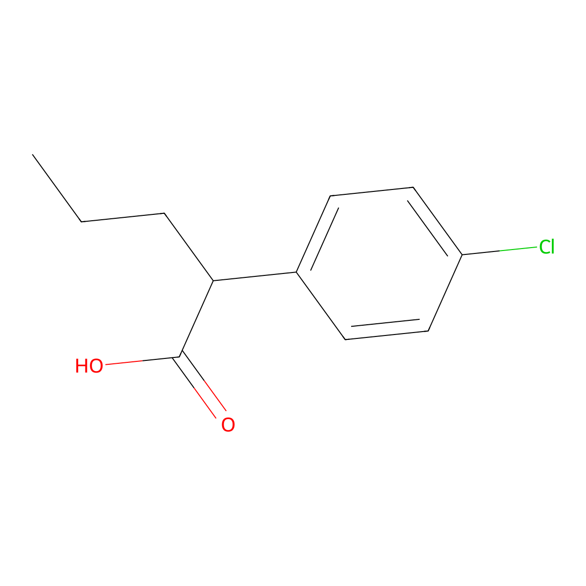 2-(4-Chlorophenyl)pentanoic acid molecular structure, CAS 42222-72-0
