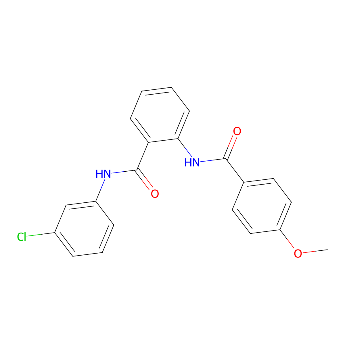 N-(3-chlorophenyl)-2-[(4-methoxybenzoyl)amino]benzamide molecular structure, CAS 42223-18-7