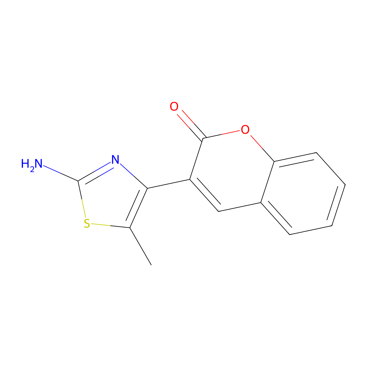 3-(2-Amino-5-methyl-thiazol-4-yl)-chromen-2-one molecular structure, CAS 422272-41-1
