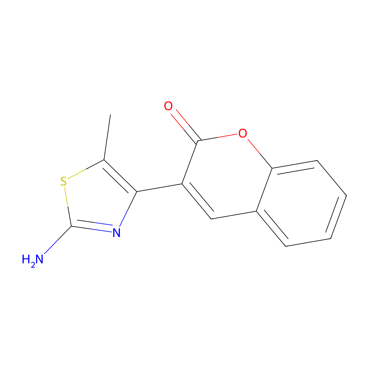 3-(2-Amino-5-methyl-thiazol-4-yl)-chromen-2-one molecular structure, CAS 422272-41-1