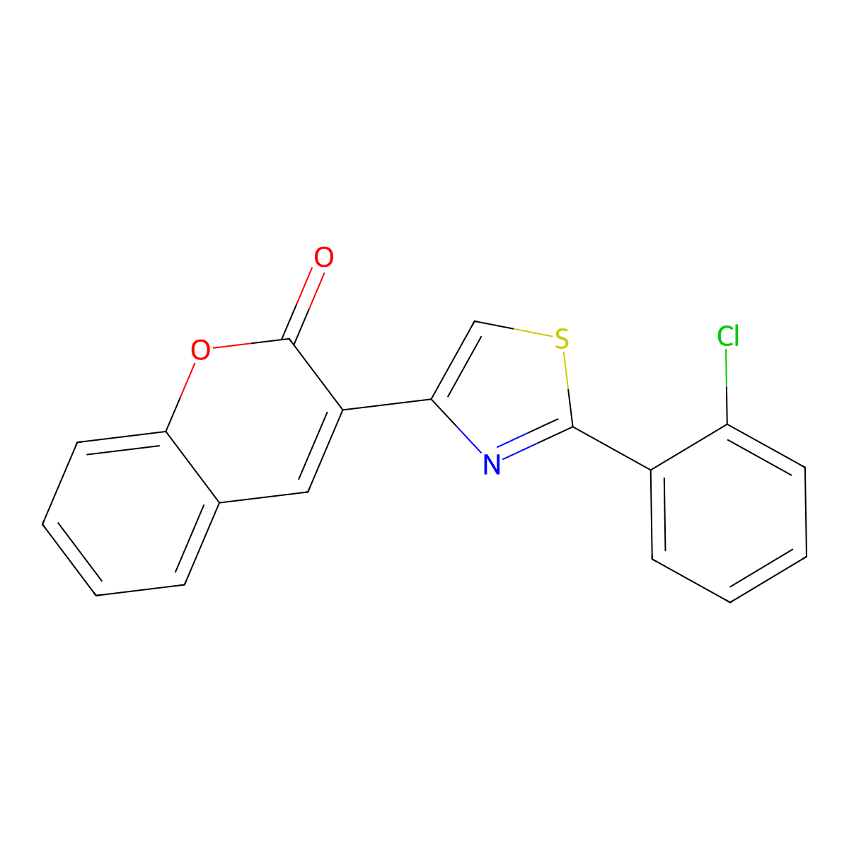 3-[2-(2-chlorophenyl)-1,3-thiazol-4-yl]-2H-chromen-2-one molecular structure, CAS 422272-78-4