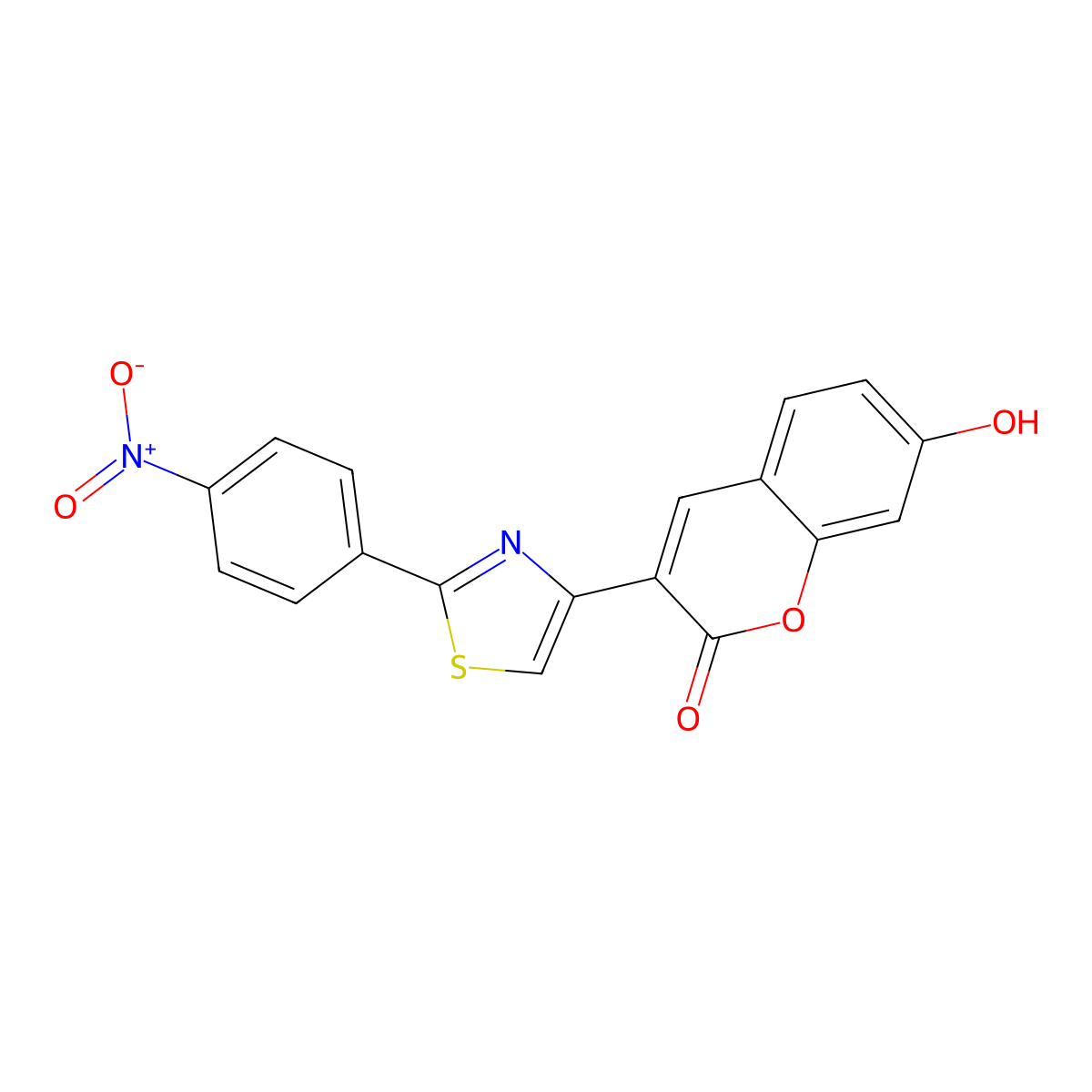 7-hydroxy-3-[2-(4-nitrophenyl)-1,3-thiazol-4-yl]-2H-chromen-2-one molecular structure, CAS 422272-91-1