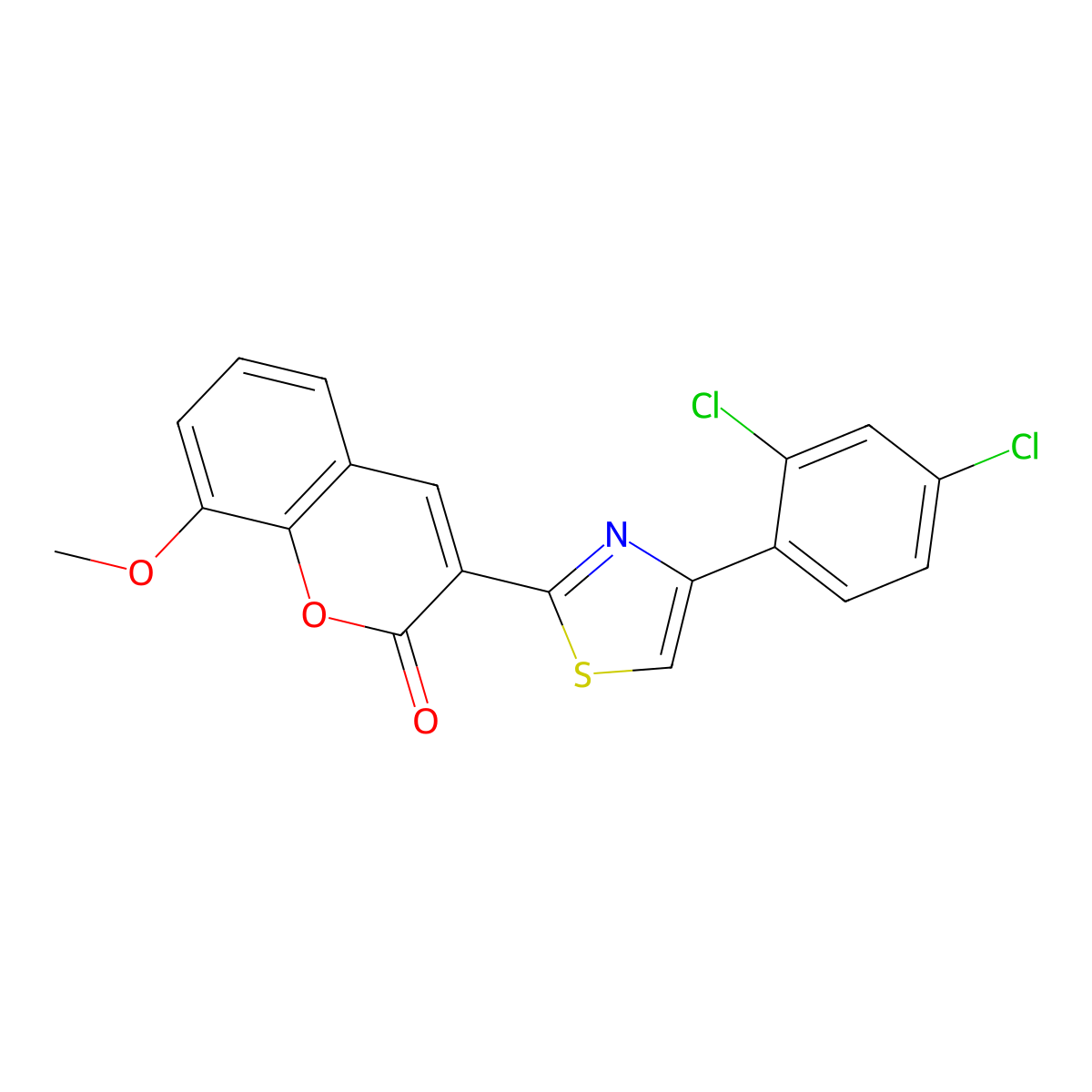 3-[4-(2,4-Dichlorophenyl)-1,3-thiazol-2-yl]-8-methoxychromen-2-one molecular structure, CAS 422273-04-9