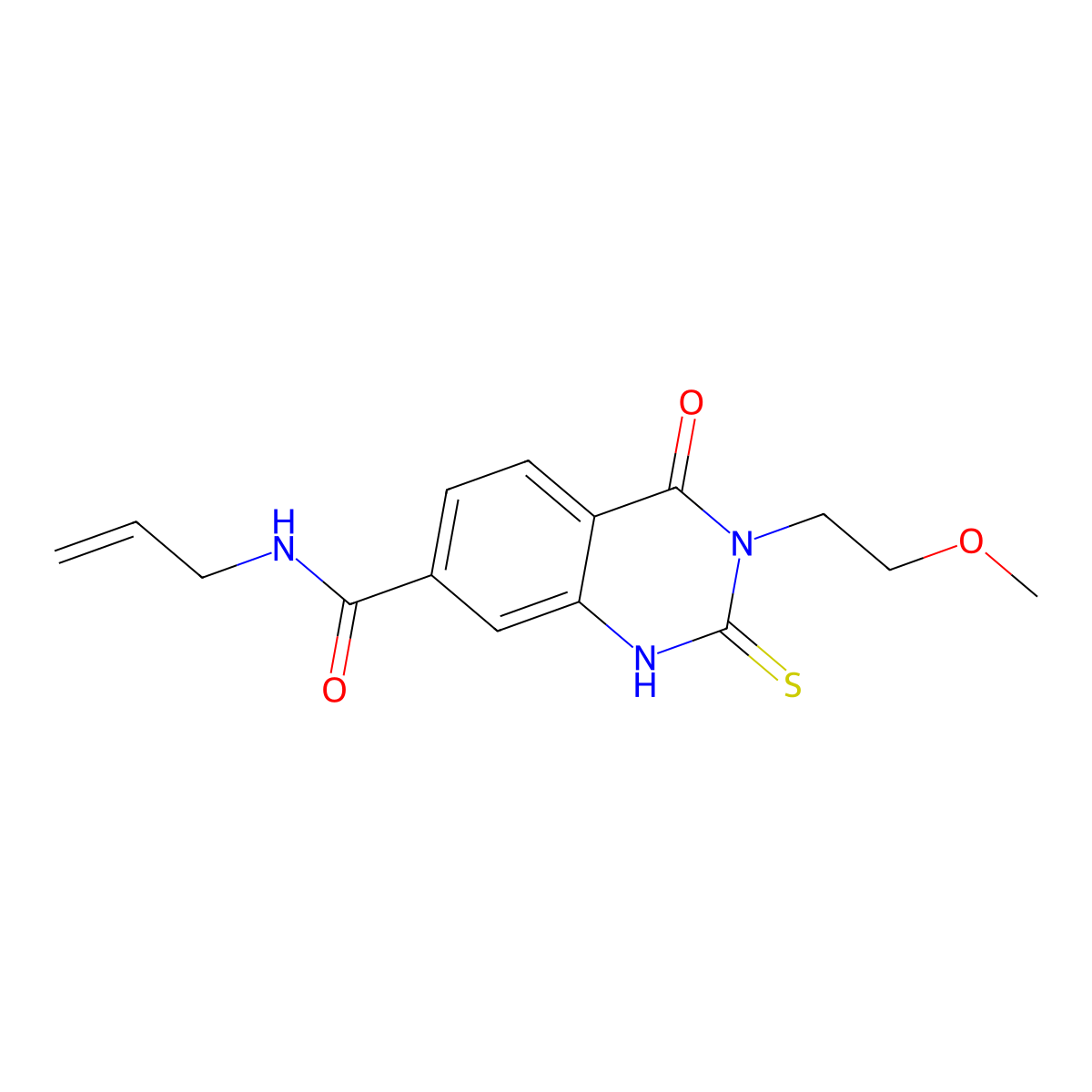 3-(2-methoxyethyl)-4-oxo-N-prop-2-enyl-2-sulfanylidene-1H-quinazoline-7-carboxamide molecular structure, CAS 422273-45-8