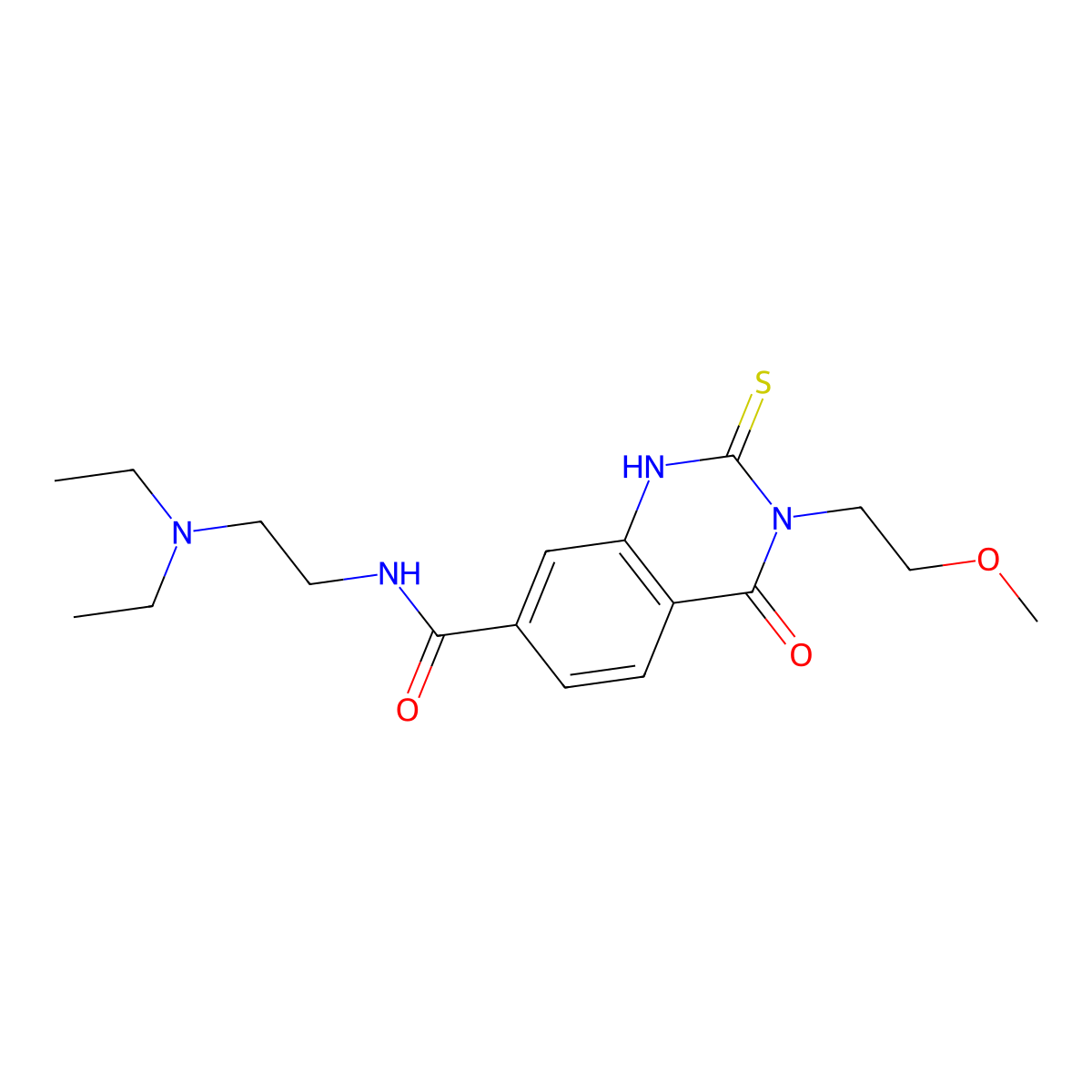 N-(2-(diethylamino)ethyl)-3-(2-methoxyethyl)-4-oxo-2-thioxo-1,2,3,4-tetrahydroquinazoline-7-carboxamide molecular structure, CAS 422273-65-2